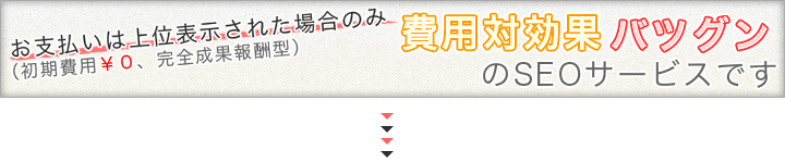 弊社のSEO対策は初期費用0円の成功報酬型です。