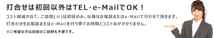 打合せはTELかMailで